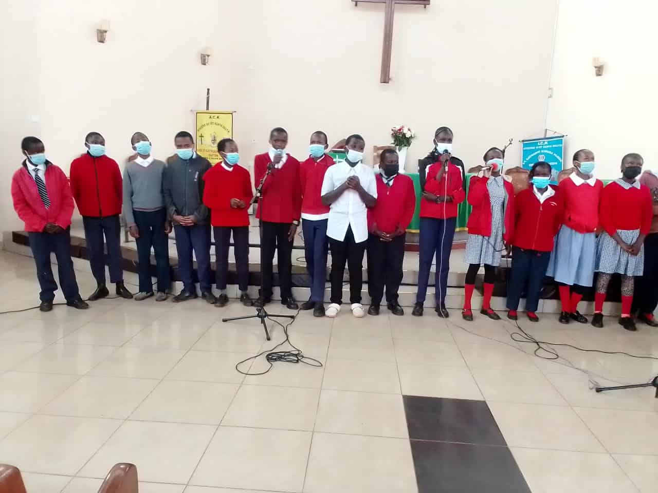 Pupils of Karen Academy participating in a church service